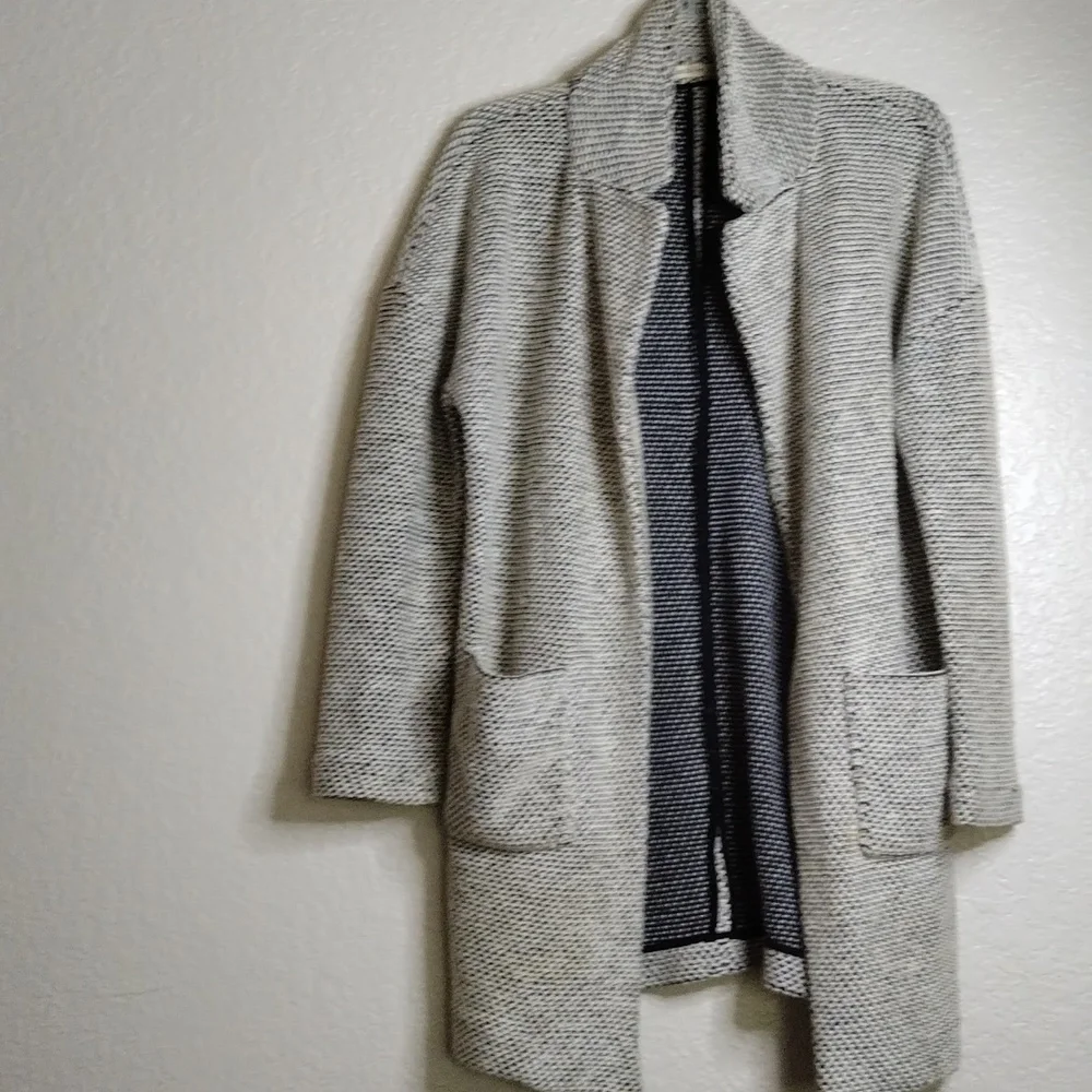 Marine layer Birdseye Blazer in Black/White Contrast sz xs,s